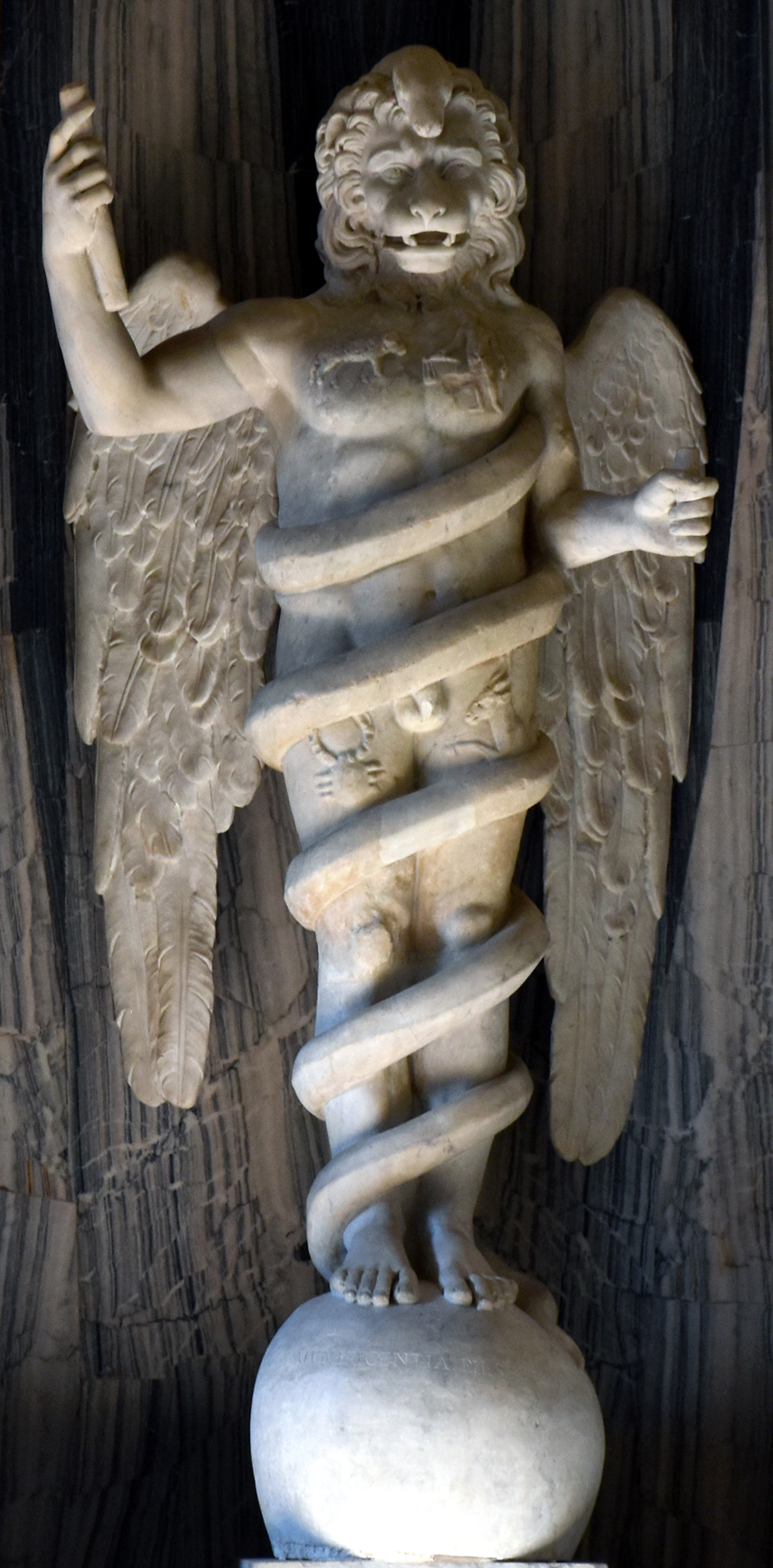 Serpent Entwined Leontocephaline Figure